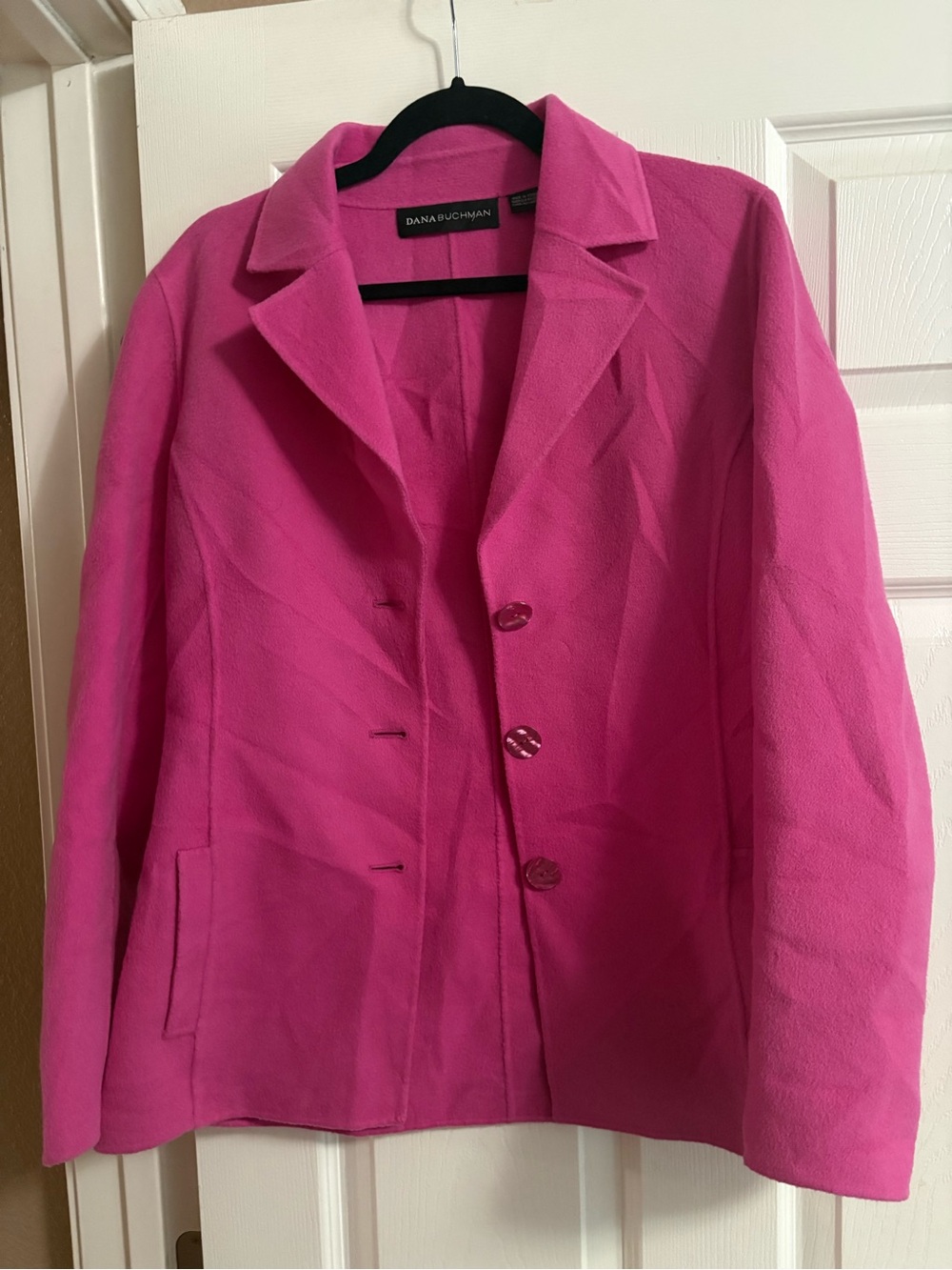 100% Wool Dana Buchman VTG pink blazer jacket coat comfy fall autumn vintage 6